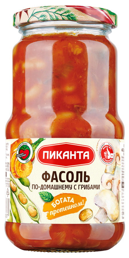 Фасоль по-домашнему с грибами